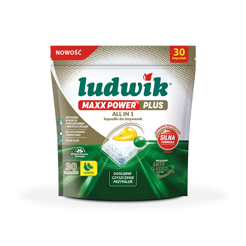 Ludwik MAXX POWER PLUS kapsułki do zmywarki LEMON 30 szt.
